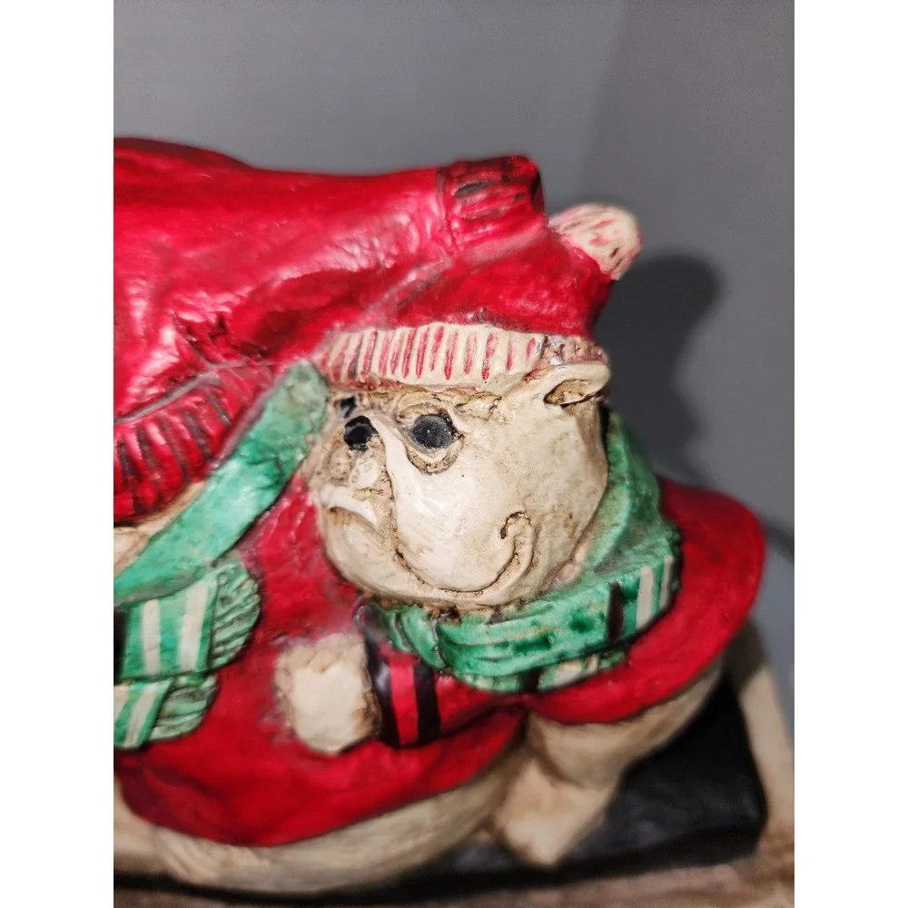 Telle M. Stein Bulldog Sleighing Statue from 2004 The‎ Stone Bunny puppy dog